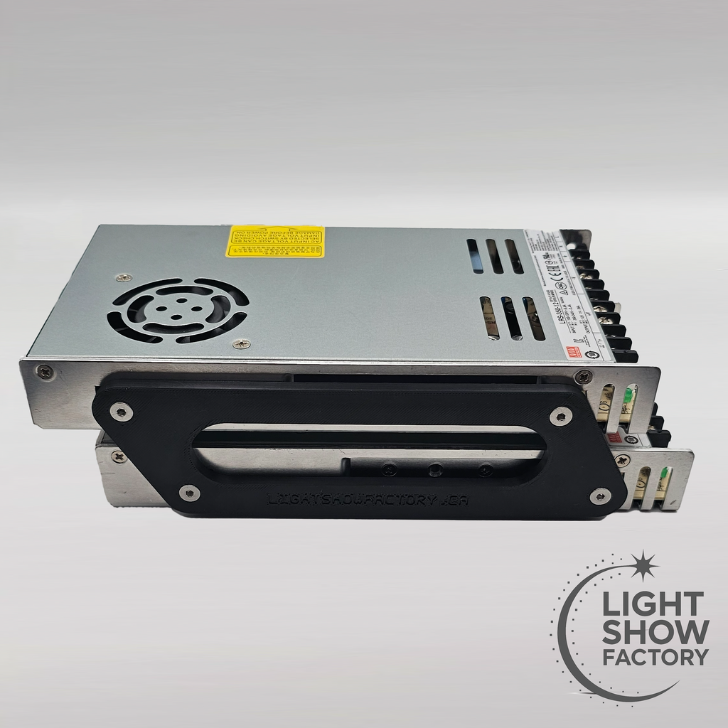 Dual-Stack Mounting Brackets for Mean Well LRS-350 Power Supplies