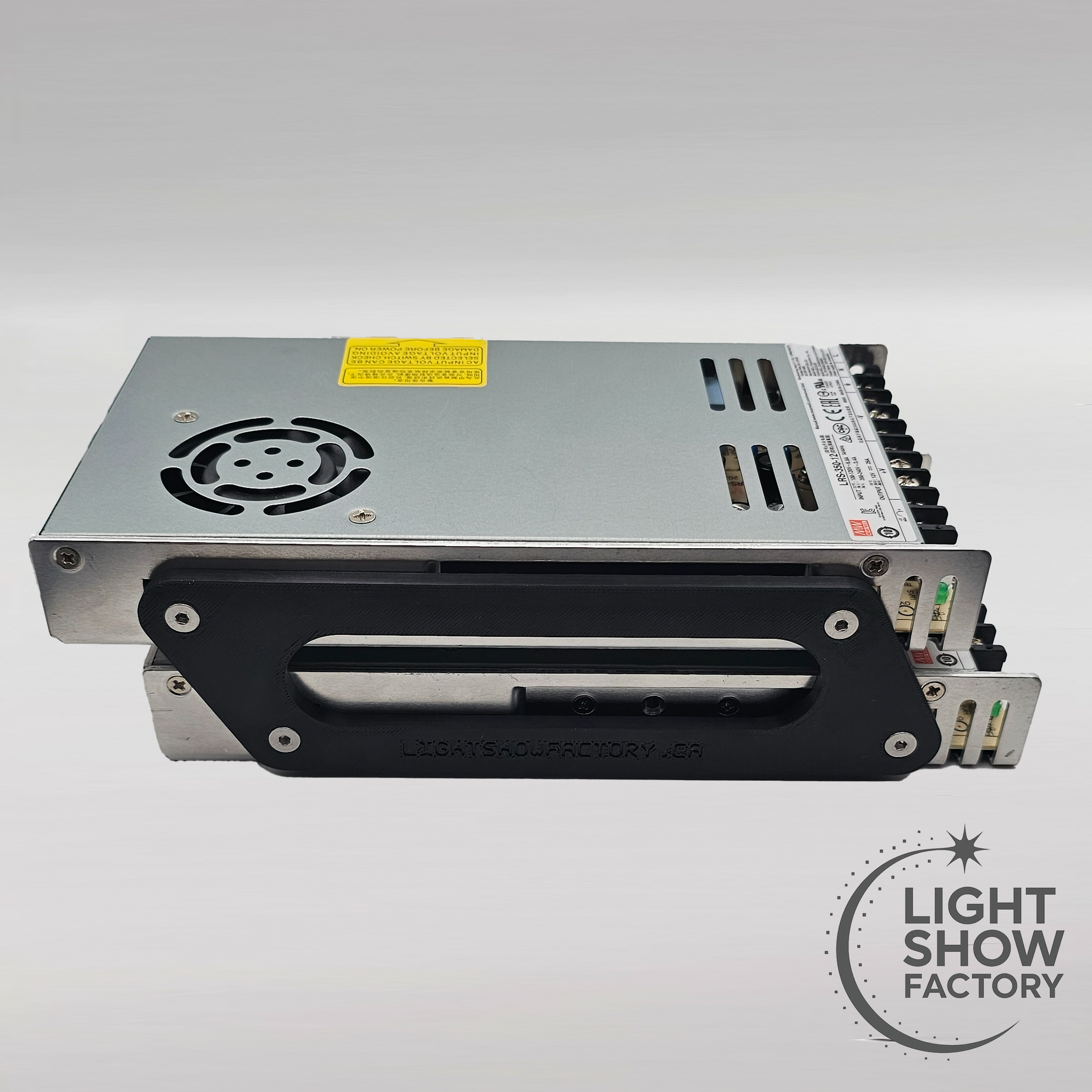 Dual-Stack Mounting Brackets for Mean Well LRS-350 Power Supplies