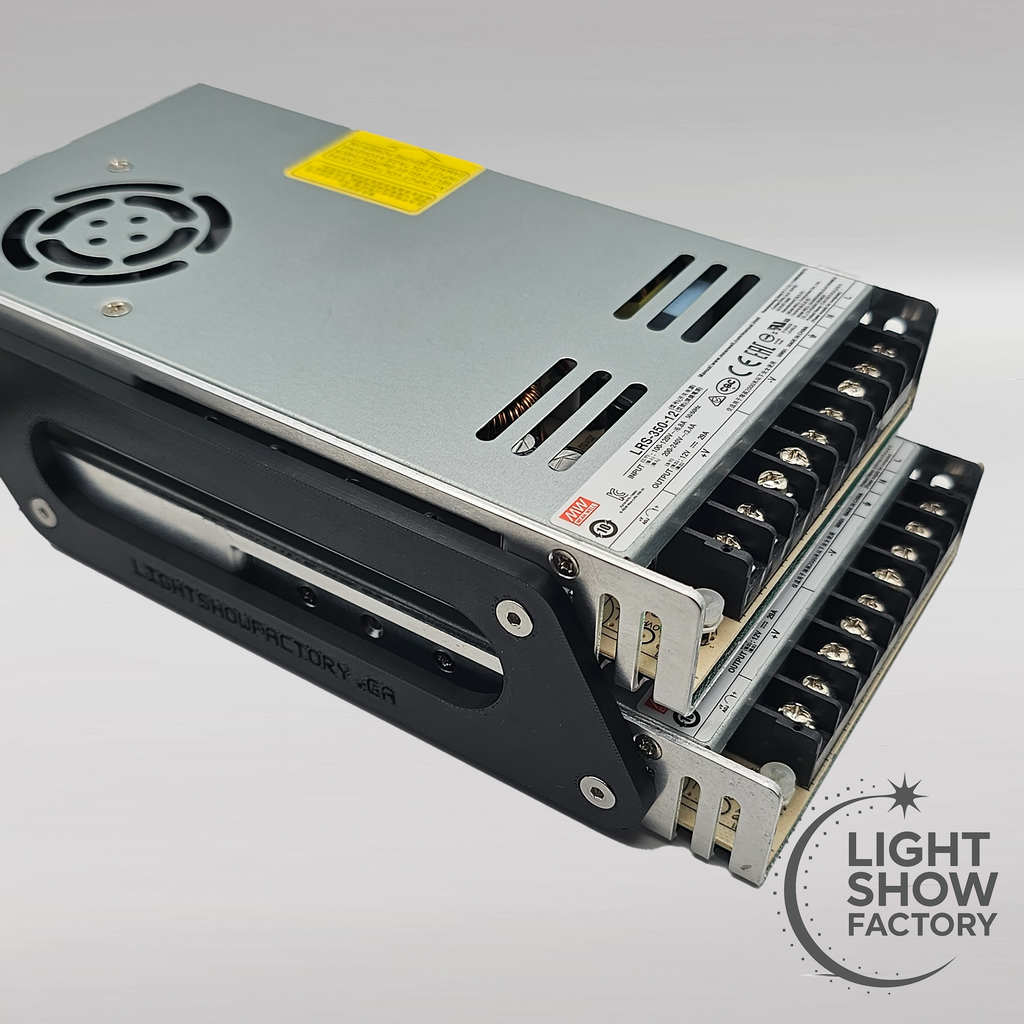 Dual-Stack Mounting Brackets for Mean Well LRS-350 Power Supplies