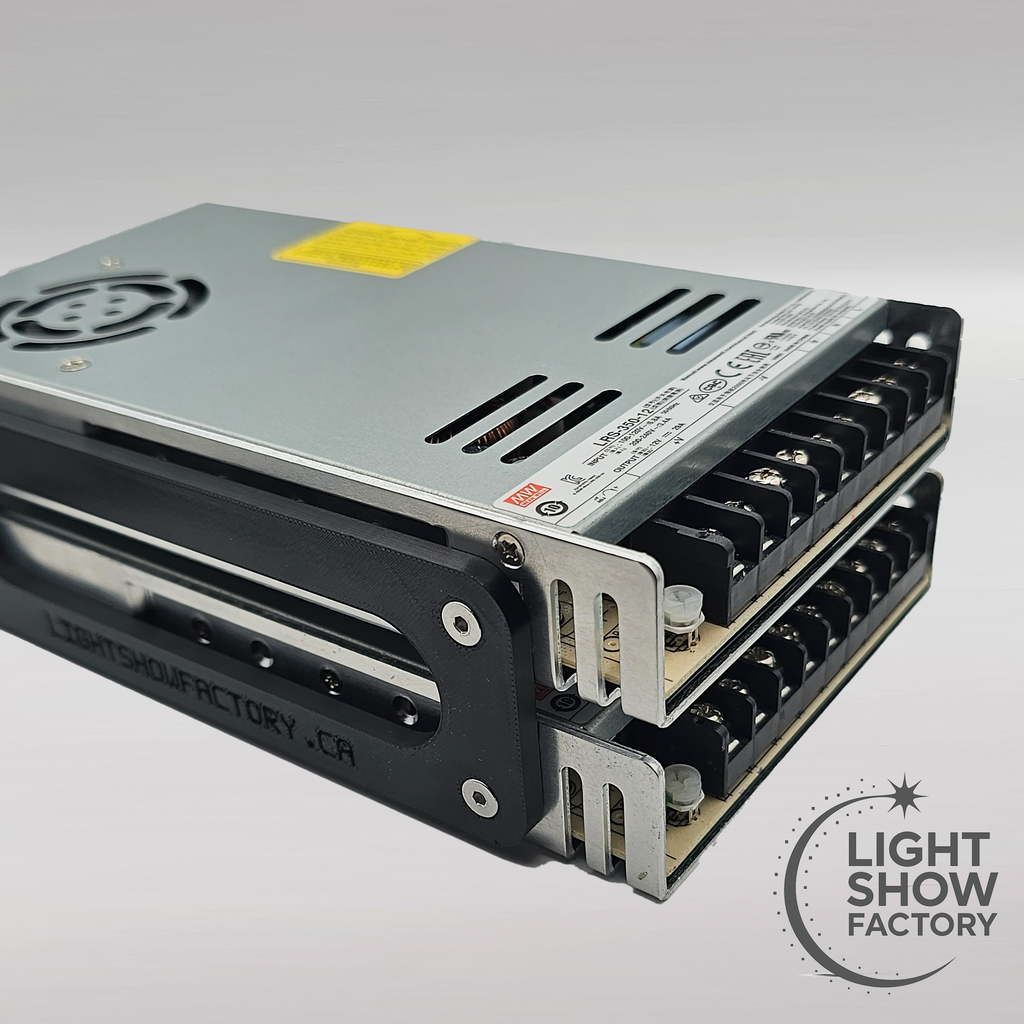 Dual-Stack Mounting Brackets for Mean Well LRS-350 Power Supplies